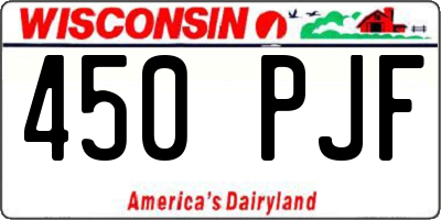 WI license plate 450PJF
