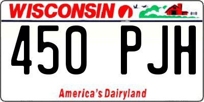 WI license plate 450PJH