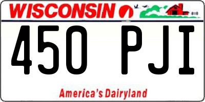 WI license plate 450PJI
