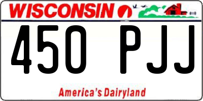 WI license plate 450PJJ