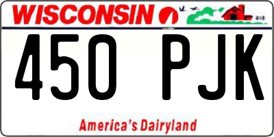 WI license plate 450PJK