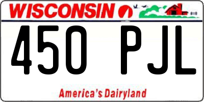 WI license plate 450PJL