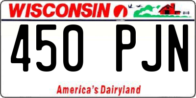 WI license plate 450PJN
