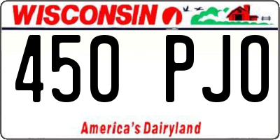 WI license plate 450PJO