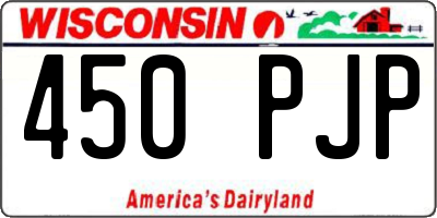 WI license plate 450PJP