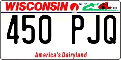 WI license plate 450PJQ