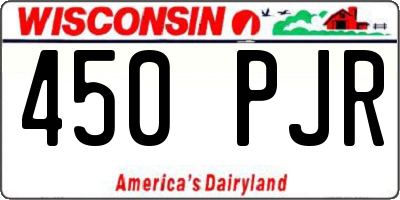 WI license plate 450PJR