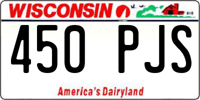 WI license plate 450PJS