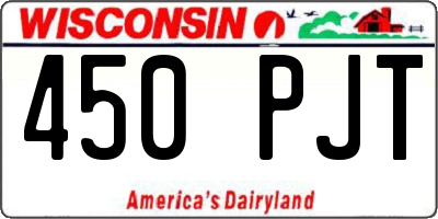 WI license plate 450PJT