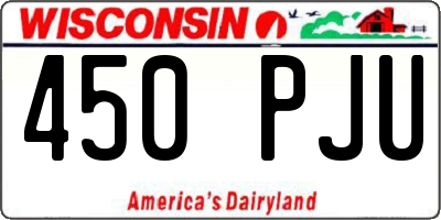 WI license plate 450PJU