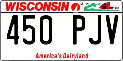 WI license plate 450PJV
