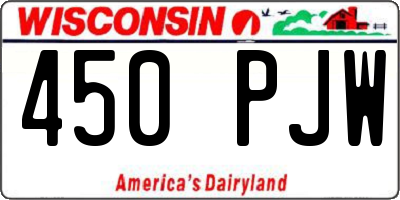 WI license plate 450PJW