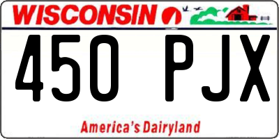 WI license plate 450PJX