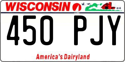 WI license plate 450PJY