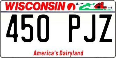 WI license plate 450PJZ
