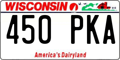WI license plate 450PKA