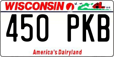 WI license plate 450PKB