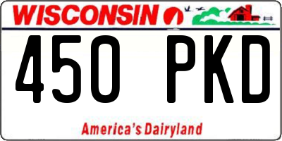 WI license plate 450PKD