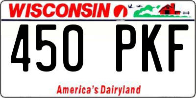 WI license plate 450PKF