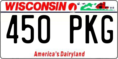 WI license plate 450PKG