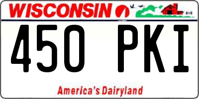 WI license plate 450PKI