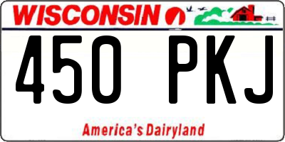 WI license plate 450PKJ