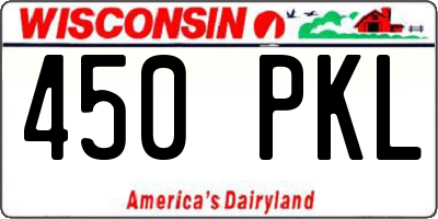 WI license plate 450PKL