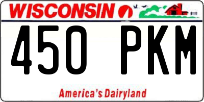 WI license plate 450PKM