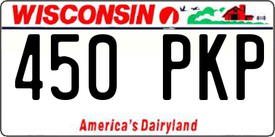 WI license plate 450PKP