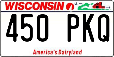 WI license plate 450PKQ