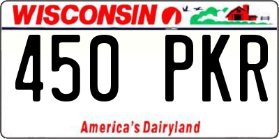 WI license plate 450PKR