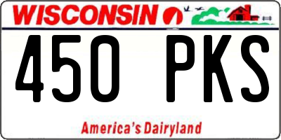 WI license plate 450PKS