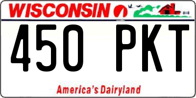 WI license plate 450PKT