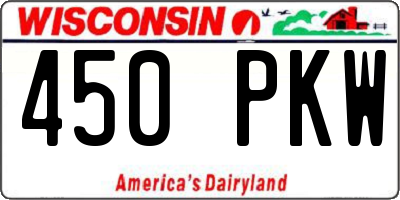 WI license plate 450PKW