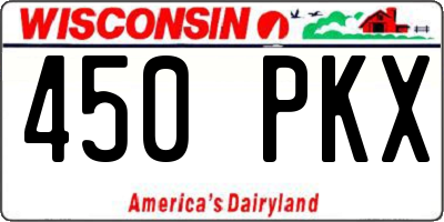 WI license plate 450PKX