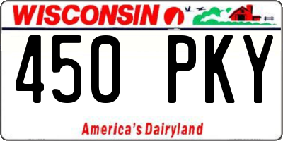WI license plate 450PKY