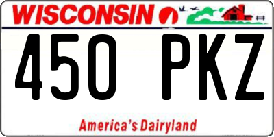 WI license plate 450PKZ