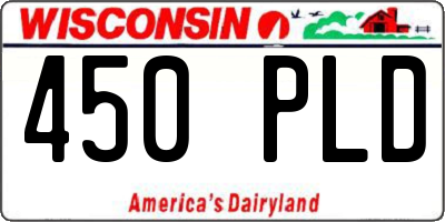 WI license plate 450PLD