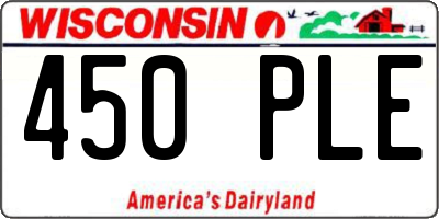WI license plate 450PLE