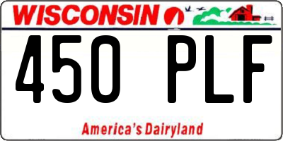 WI license plate 450PLF