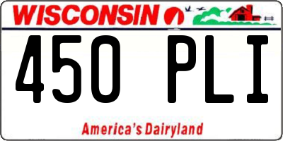 WI license plate 450PLI