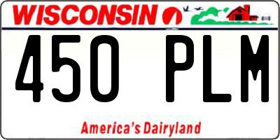 WI license plate 450PLM