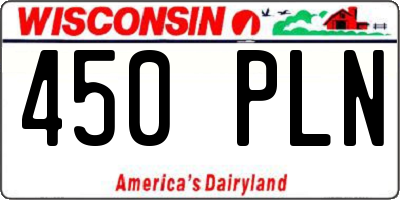WI license plate 450PLN