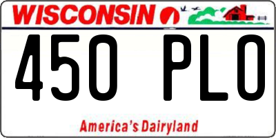 WI license plate 450PLO