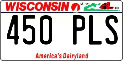 WI license plate 450PLS