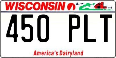WI license plate 450PLT