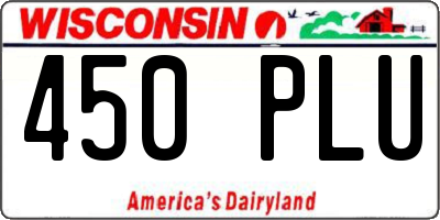 WI license plate 450PLU