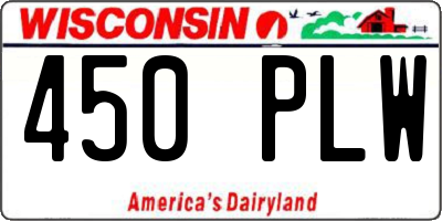 WI license plate 450PLW