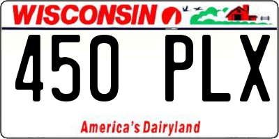 WI license plate 450PLX