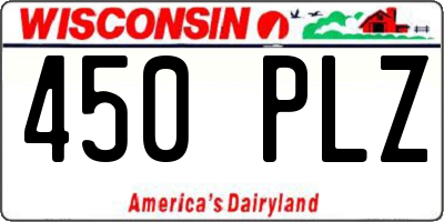 WI license plate 450PLZ